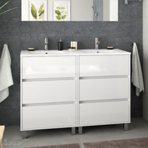 Meuble ARENYS 1200 BLANC BRILLANT + Vasque