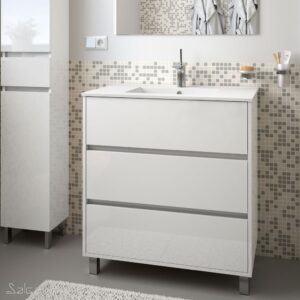 Meuble ARENYS 800 BLANC BRILLANT+ Vasque
