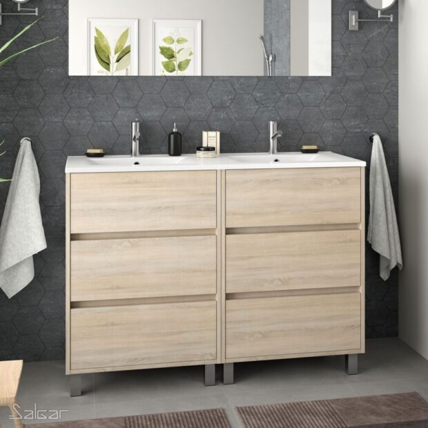 Vanity unit ARENYS 1200 OAK CALEDONIA + Basin