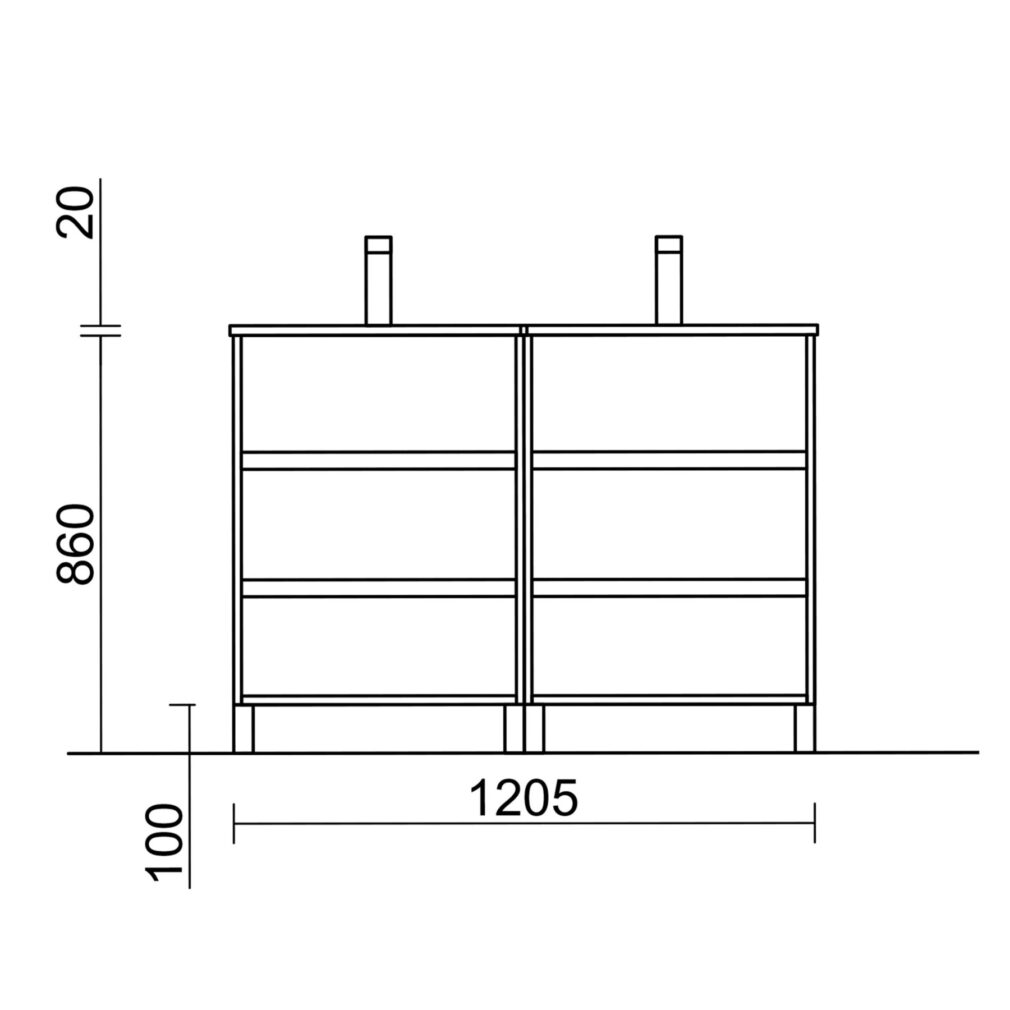 Vanity unit ARENYS 1200 OAK CALEDONIA + Basin