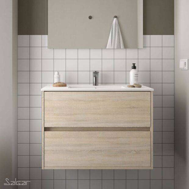 Vanity unit NOJA 900 OAK CALEDONIA + Basin