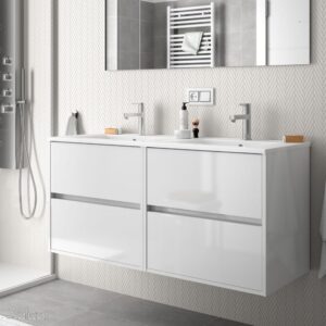 Meuble NOJA 1200 BLANC BRILLANT+ Vasque