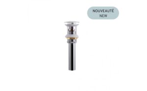 Drain de lavabo à bouton poussoir avec renvoie- Chrome