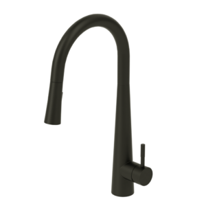 Robinet de cuisine Aviva monocommande à douchette 2 fonctions et rétractables fini noir mat